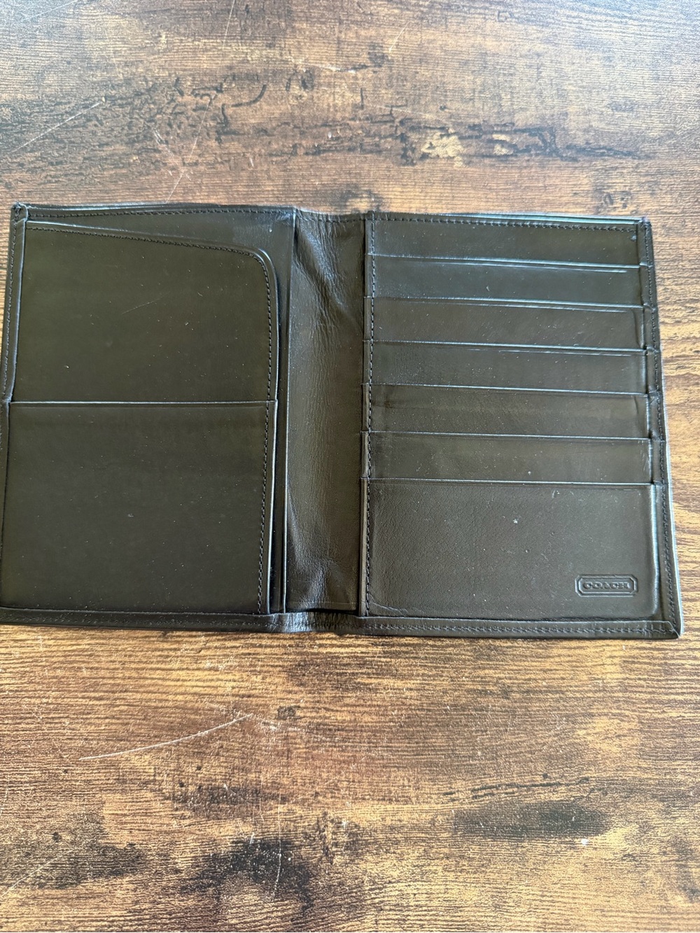Coach Black Leather Travel Card & Passport Organizer